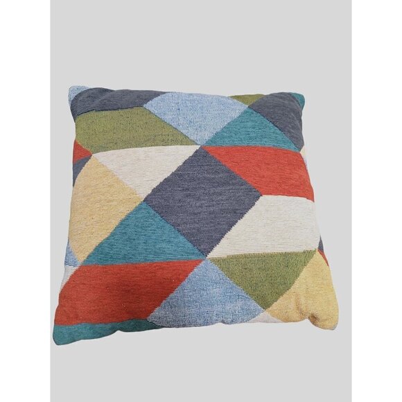 Colorful Geometric Pattern Throw Pillow Cover 18" x 18" Square Cushion Case - Picture 1 of 6
